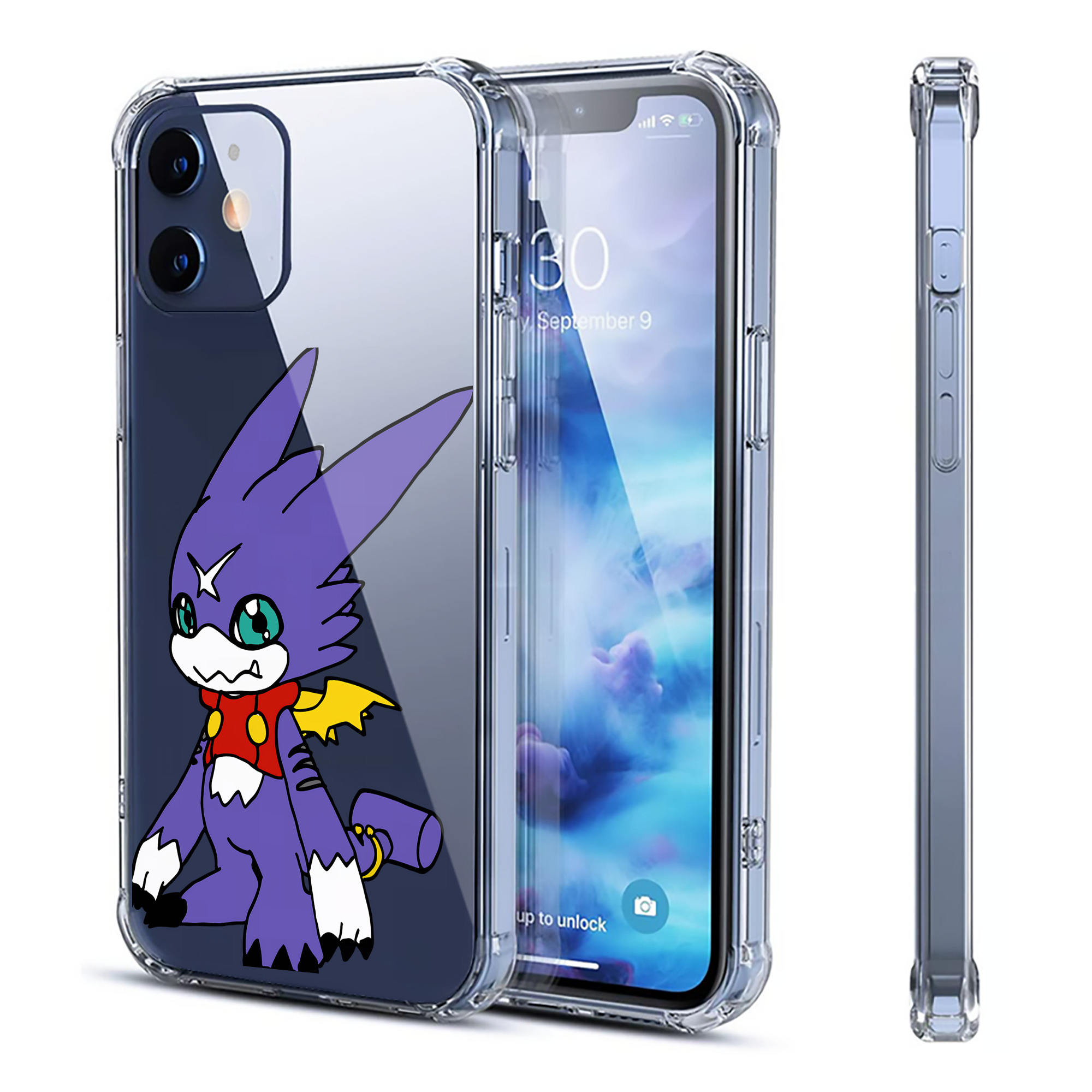 （画像用） Digimon デジタルモンスター/デジモン 【iPhone 12シリーズ対応】透明スマホケース（クリアソフトケース）